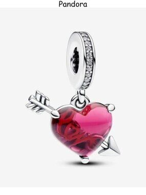 Pandora Red Heart & Arrow Charm
